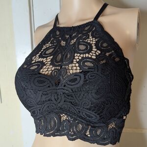 Victoria's Secret PINK Push-Up Lace High Neck Bralette Black Size S/P